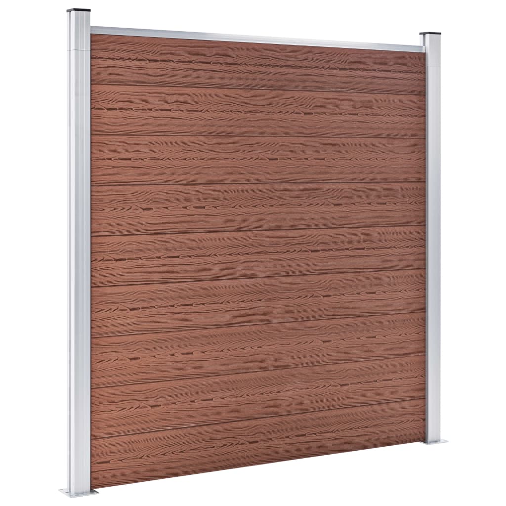 vidaXL Set panouri gard, 1 pătrat + 1 oblic, maro, 273x186 cm, WPC