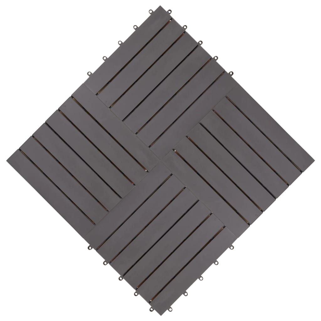 vidaXL Plăci pardoseală, 20 buc., gri, 30x30 cm, lemn masiv de acacia