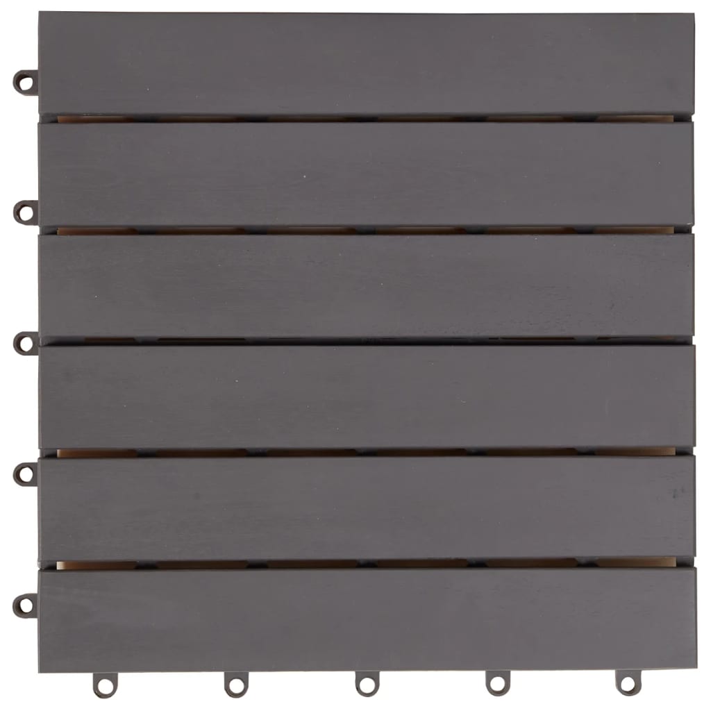 vidaXL Plăci pardoseală, 20 buc., gri, 30x30 cm, lemn masiv de acacia