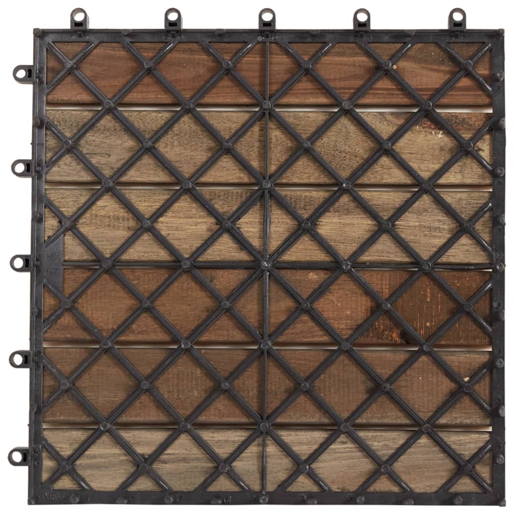 vidaXL Plăci pardoseală, 20 buc., gri, 30x30 cm, lemn masiv de acacia