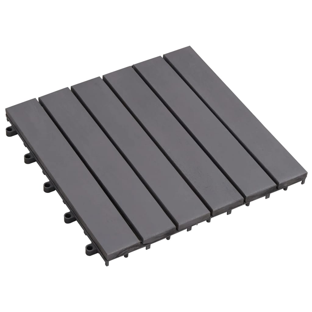 vidaXL Plăci pardoseală, 30 buc., gri, 30x30 cm, lemn masiv de acacia vidaXL Plăci pardoseală, 30 buc., gri, 30x30 cm, lemn masiv de acacia