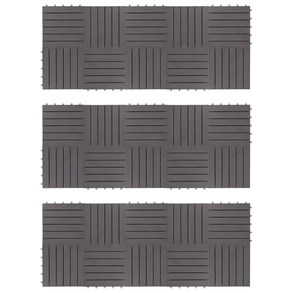 vidaXL Plăci pardoseală, 30 buc., gri, 30x30 cm, lemn masiv de acacia vidaXL Plăci pardoseală, 30 buc., gri, 30x30 cm, lemn masiv de acacia