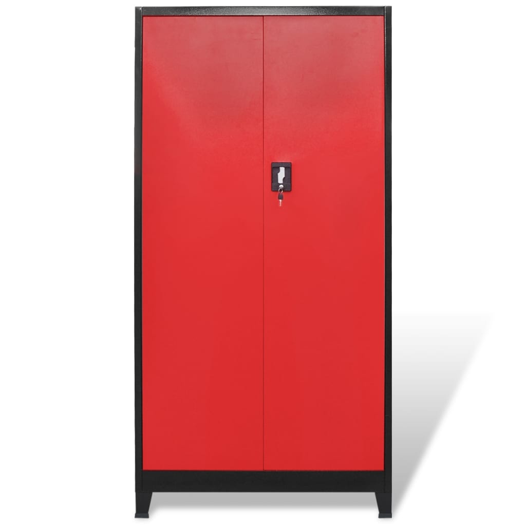 vidaXL Dulap scule cu ladă pentru scule, 90x40x180 cm roșu/negru, oțel vidaXL Dulap scule cu ladă pentru scule, 90x40x180 cm roșu/negru, oțel