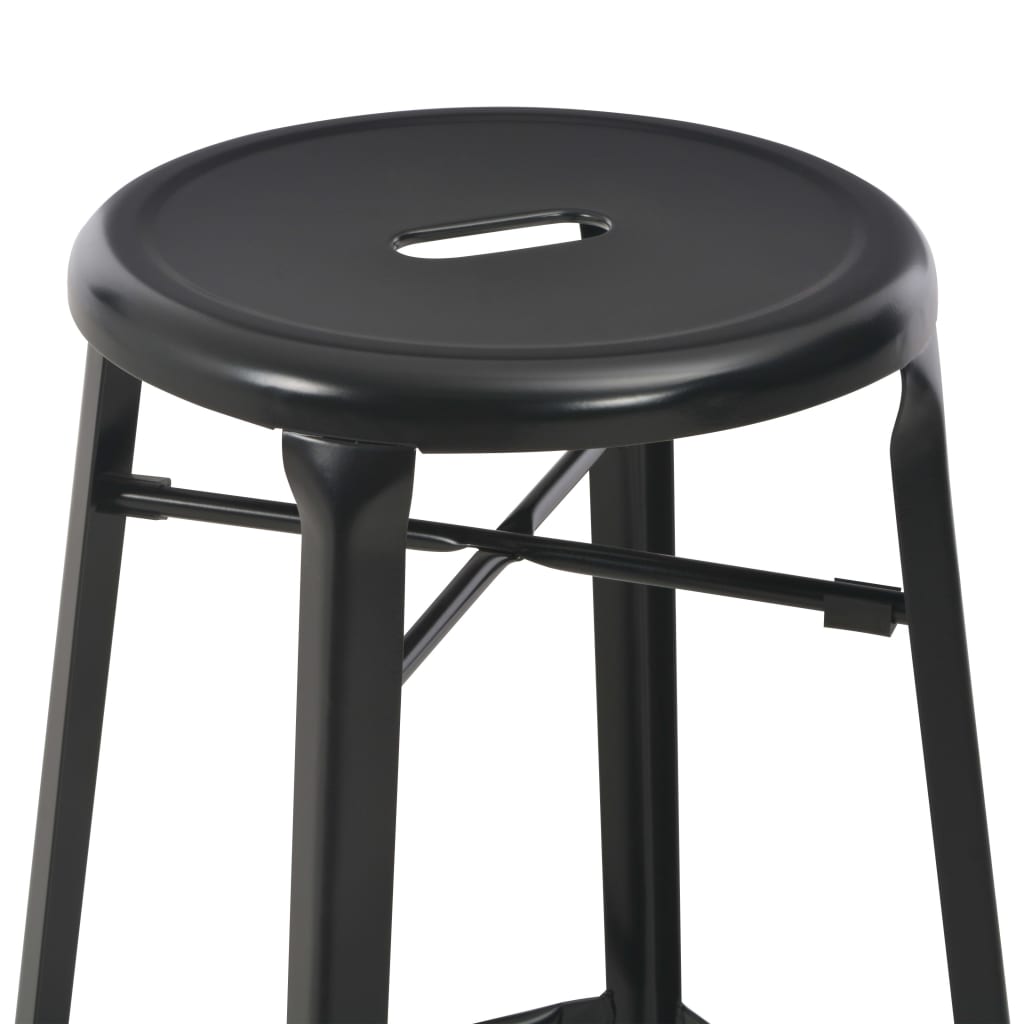 vidaXL Scaune de bar, 4 buc., negru, plastic