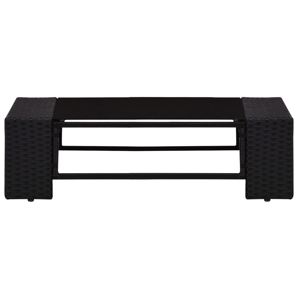 vidaXL Set mobilier de grădină, 5 piese, negru, poliratan