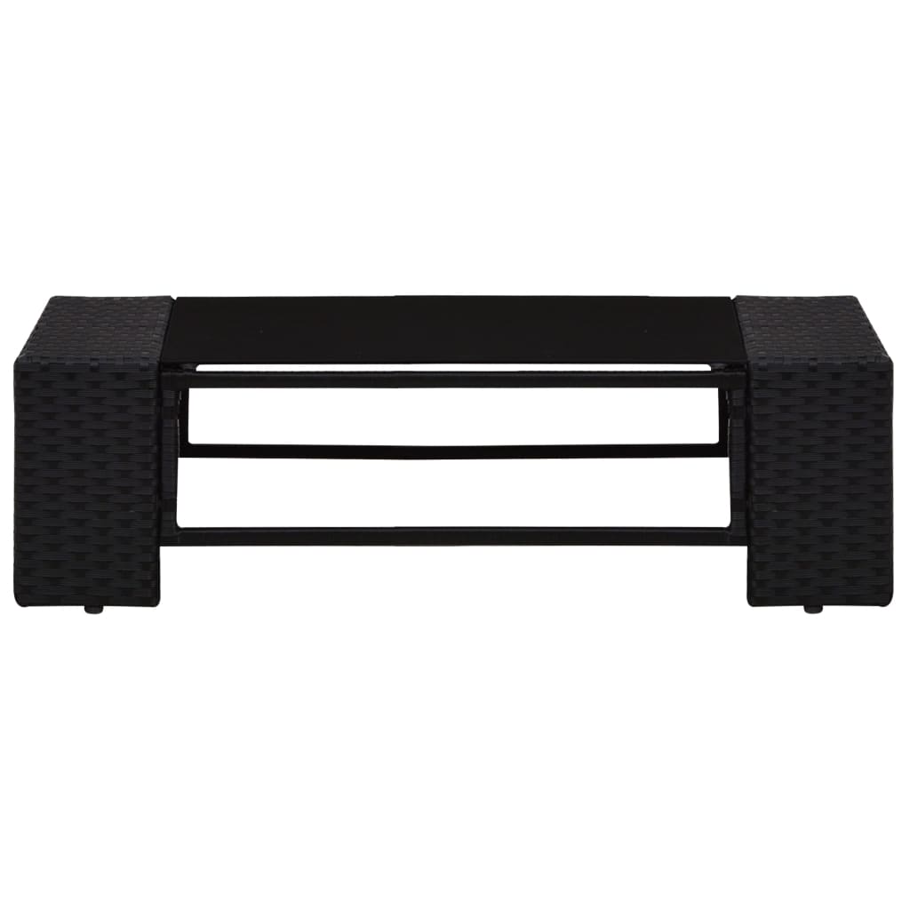 vidaXL Set mobilier de grădină, 8 piese, negru, poliratan