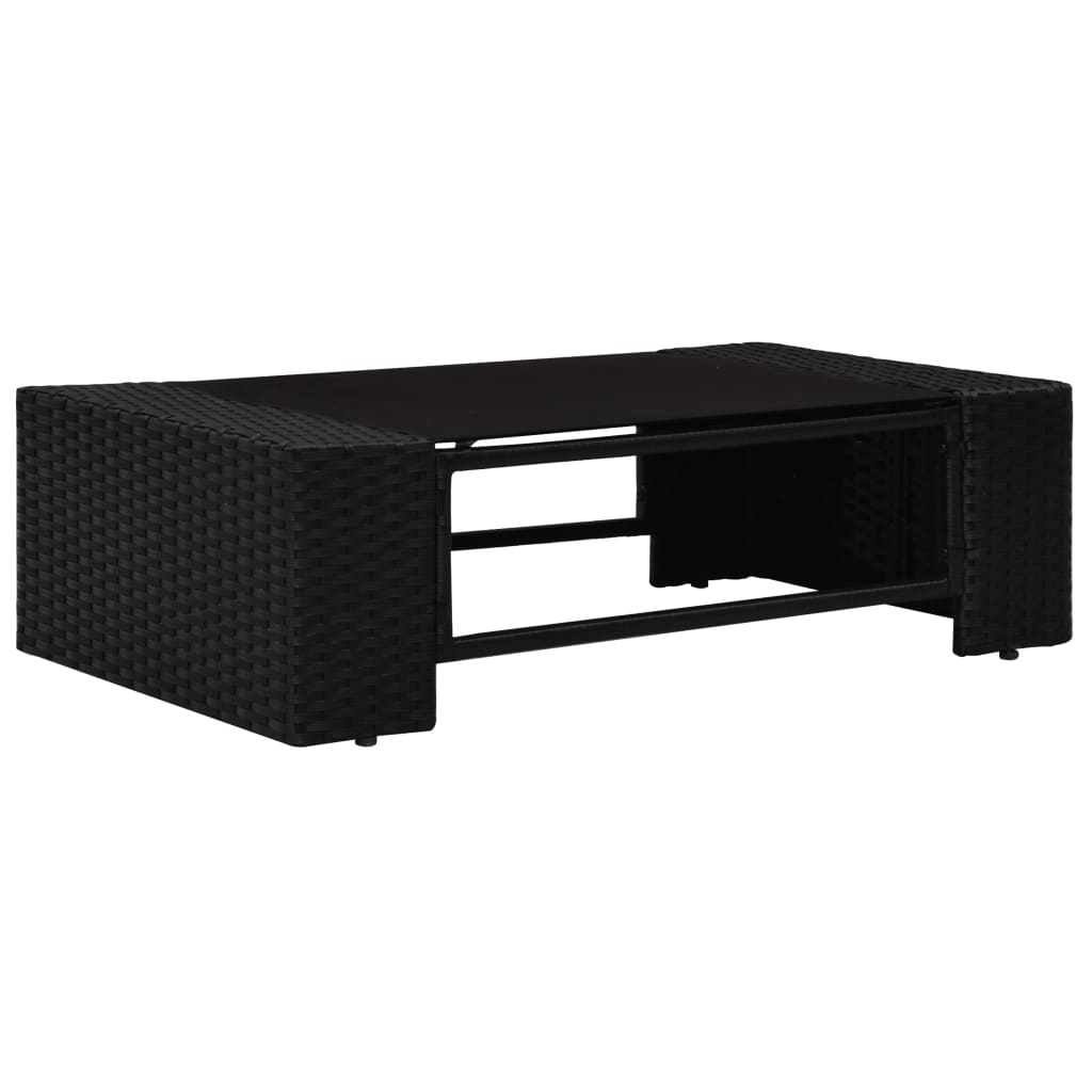 vidaXL Set mobilier de grădină, 5 piese, negru, poliratan vidaXL Set mobilier de grădină, 5 piese, negru, poliratan