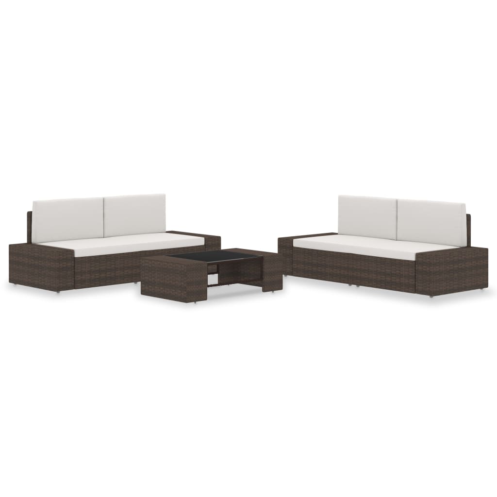 vidaXL Set mobilier de grădină, 5 piese, maro, poliratan vidaXL Set mobilier de grădină, 5 piese, maro, poliratan