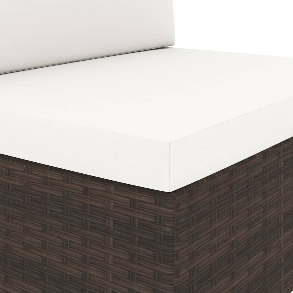 vidaXL Set mobilier de grădină, 6 piese, maro, poliratan