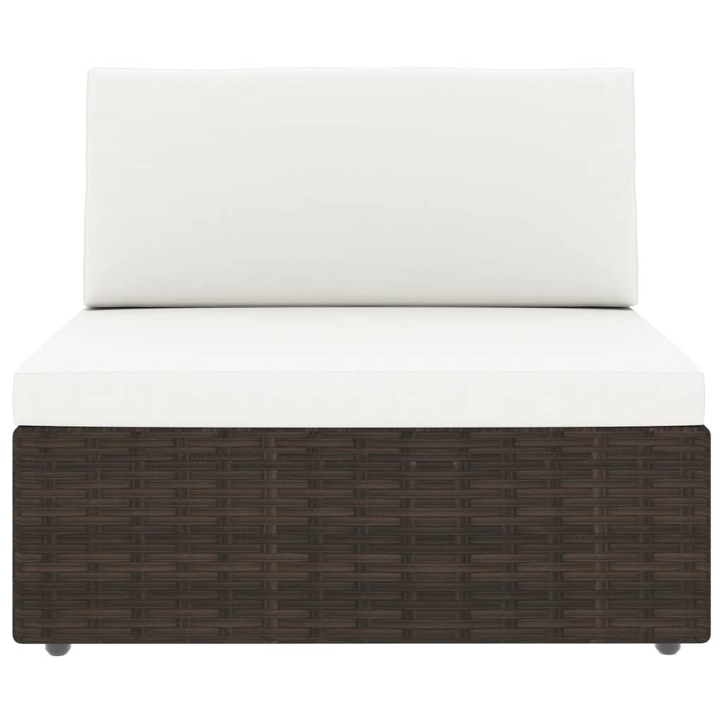 vidaXL Set mobilier de grădină, 8 piese, maro, poliratan