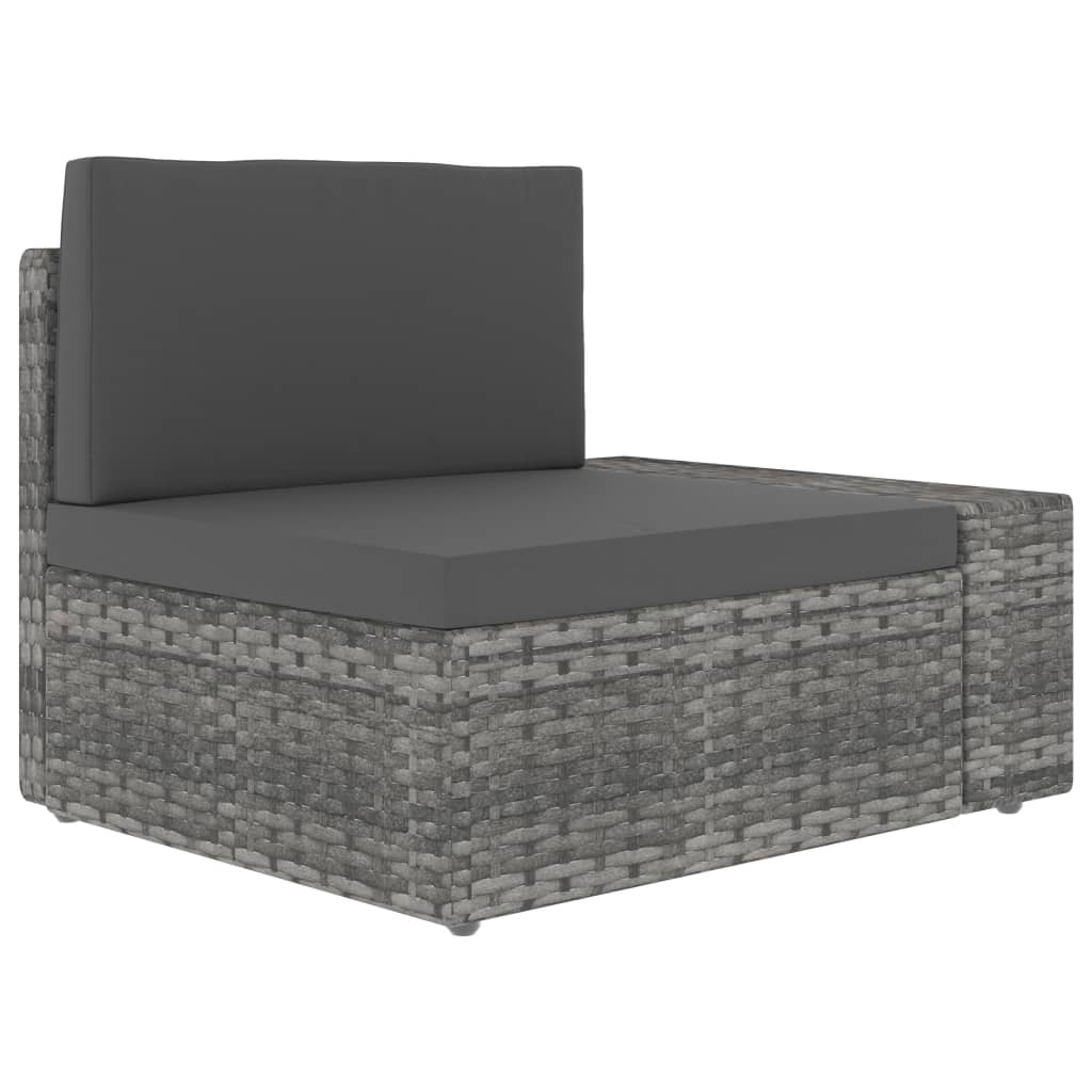vidaXL Set mobilier de grădină, 5 piese, gri, poliratan vidaXL Set mobilier de grădină, 5 piese, gri, poliratan