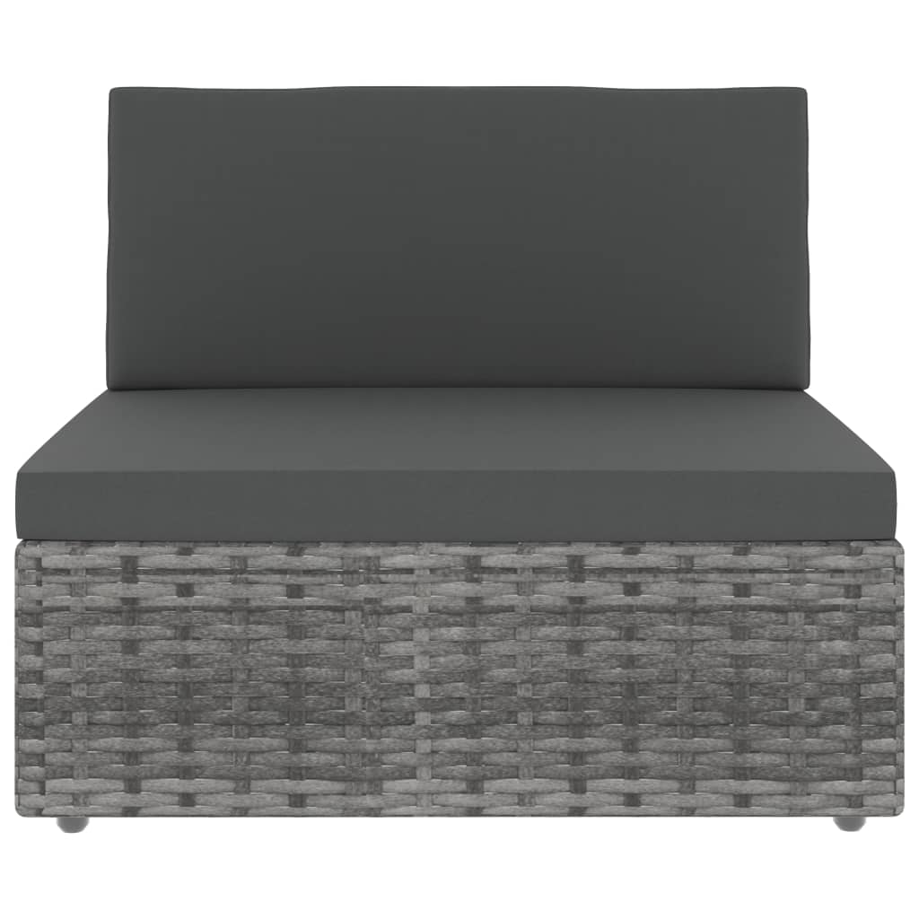 vidaXL Set mobilier de grădină, 8 piese, gri, poliratan