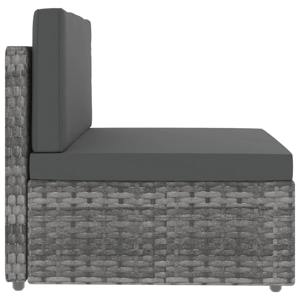 vidaXL Set mobilier de grădină, 8 piese, gri, poliratan