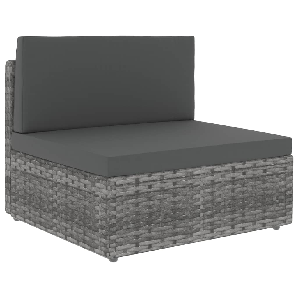 vidaXL Set mobilier de grădină, 4 piese, gri, poliratan