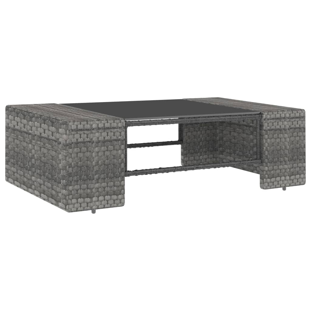 vidaXL Set mobilier de grădină, 5 piese, gri, poliratan vidaXL Set mobilier de grădină, 5 piese, gri, poliratan