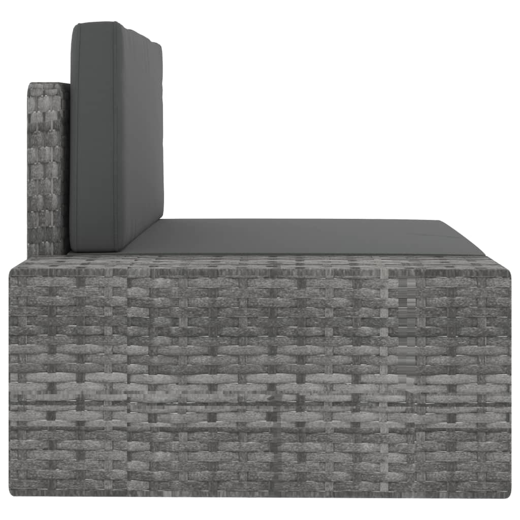vidaXL Set mobilier de grădină, 10 piese, gri, poliratan vidaXL Set mobilier de grădină, 10 piese, gri, poliratan