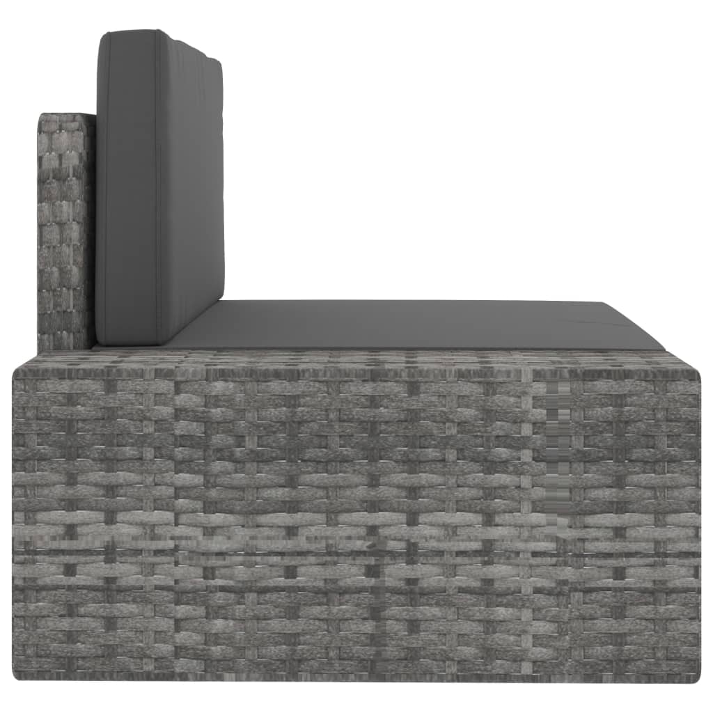 vidaXL Set mobilier de grădină, 9 piese, gri, poliratan vidaXL Set mobilier de grădină, 9 piese, gri, poliratan