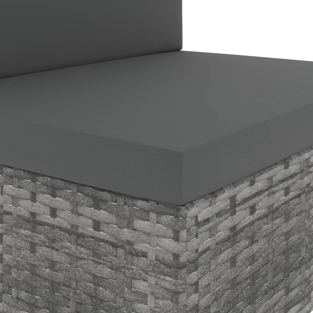 vidaXL Set mobilier de grădină, 10 piese, gri, poliratan vidaXL Set mobilier de grădină, 10 piese, gri, poliratan