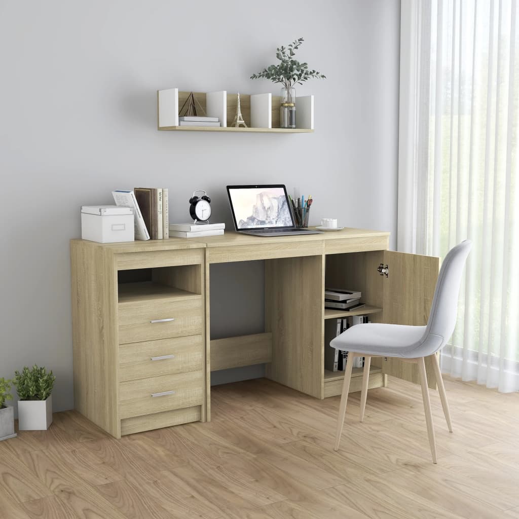 vidaXL Birou, stejar Sonoma, 140 x 50 x 76 cm, lemn prelucrat