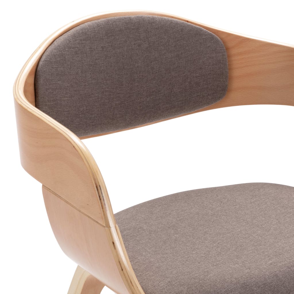 vidaXL Scaune de bucătărie, 6 buc., gri taupe, lemn curbat și textil vidaXL Scaune de bucătărie, 6 buc., gri taupe, lemn curbat și textil