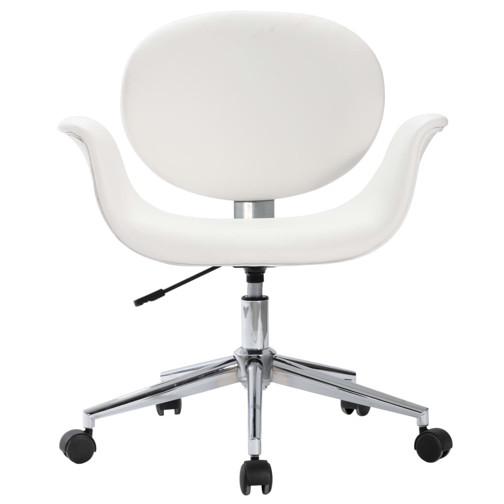 vidaXL Scaun de birou rotativ, alb, piele ecologică vidaXL Scaun de birou rotativ, alb, piele ecologică