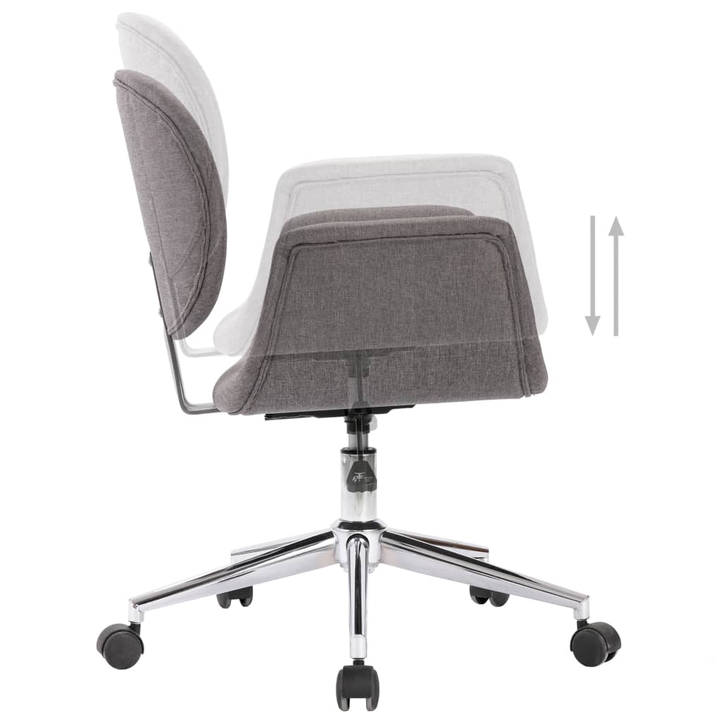 vidaXL Scaun de birou pivotant, gri, material textil vidaXL Scaun de birou pivotant, gri, material textil