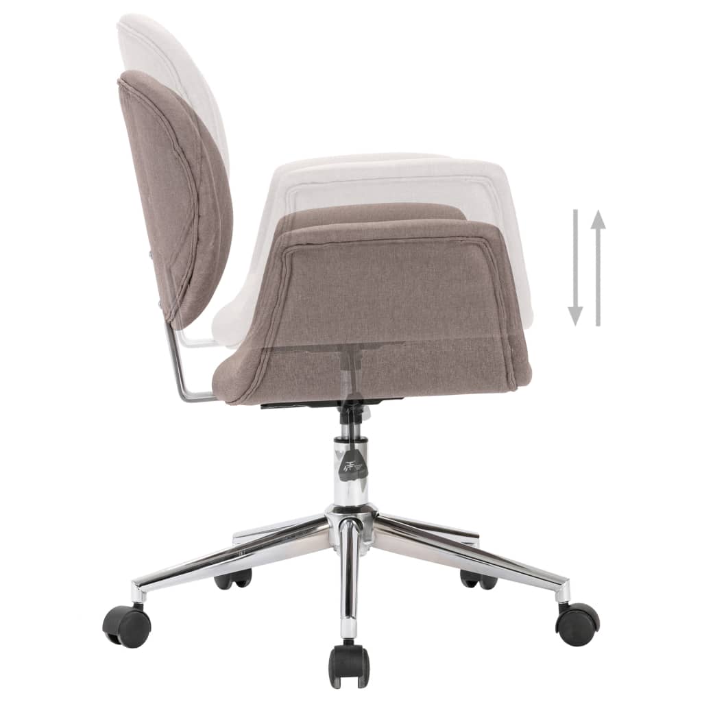 vidaXL Scaun de birou pivotant, gri taupe, material textil vidaXL Scaun de birou pivotant, gri taupe, material textil