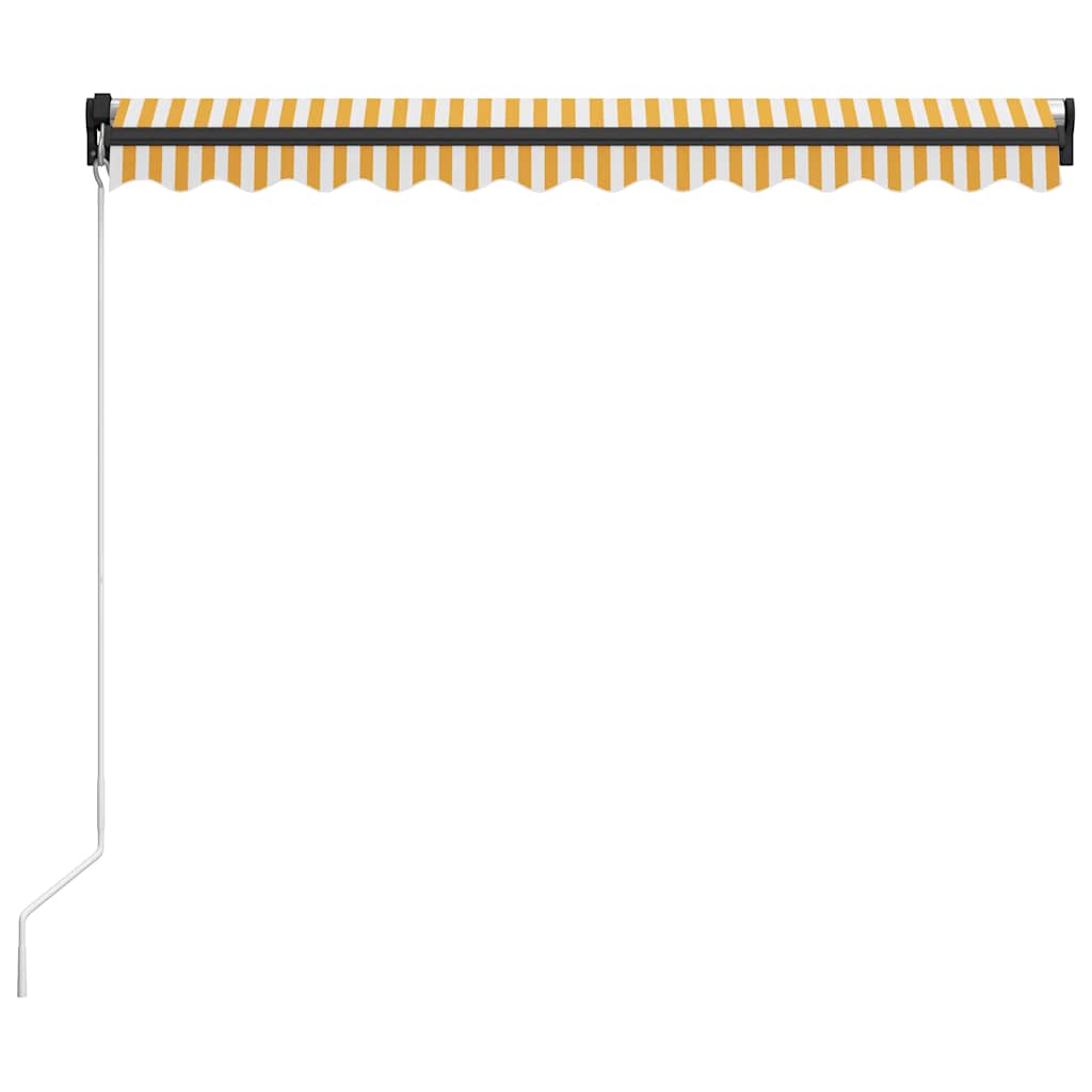 vidaXL Copertină retractabilă manual cu LED, galben/alb, 300 x 250 cm vidaXL Copertină retractabilă manual cu LED, galben/alb, 300 x 250 cm