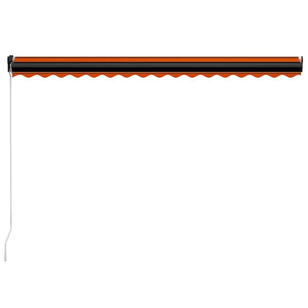 vidaXL Copertină retractabilă manual LED portocaliu/maro, 450 x 300 cm vidaXL Copertină retractabilă manual LED portocaliu/maro, 450 x 300 cm