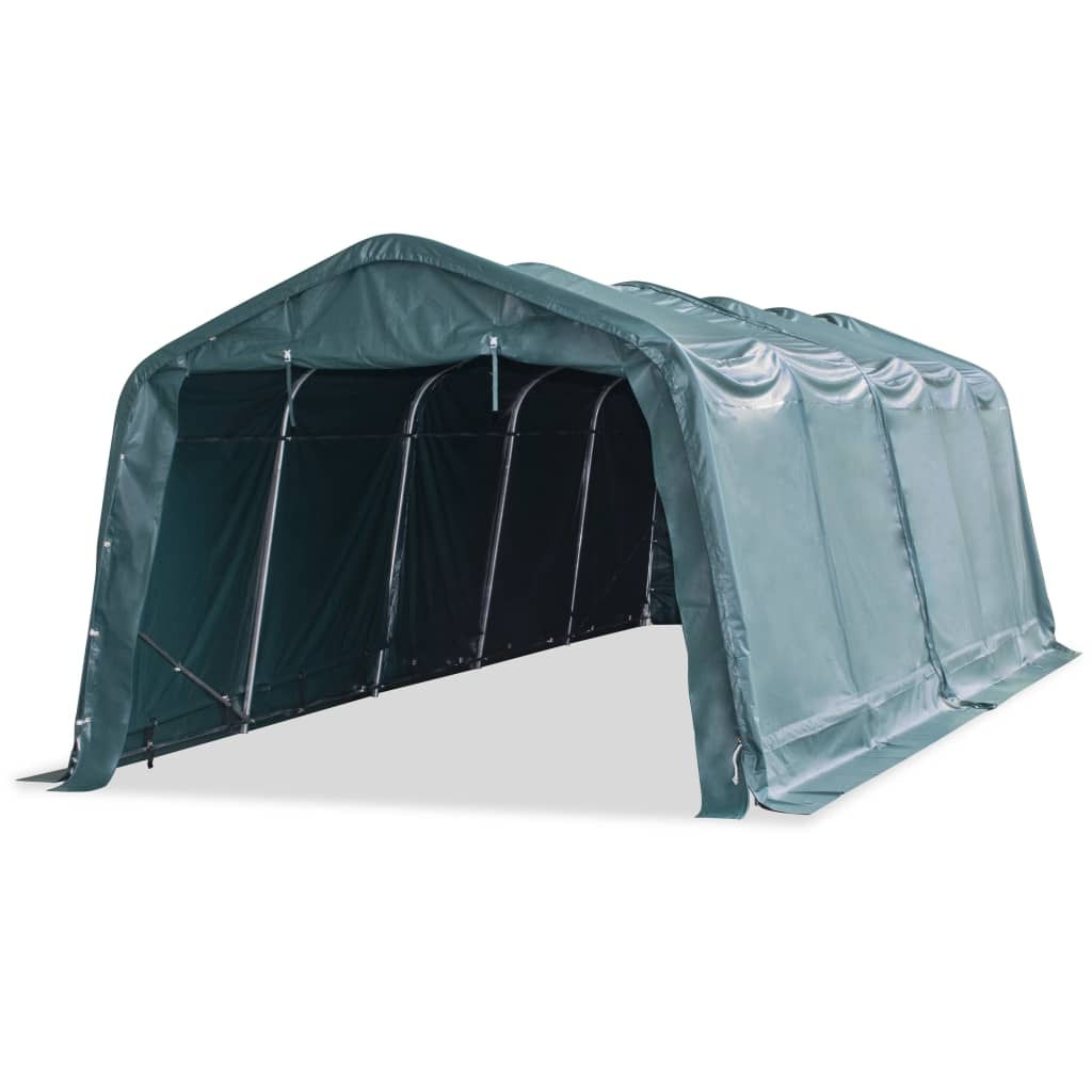 vidaXL Cort de animale detașabil verde închis 3,3x8 m PVC 550g/m²