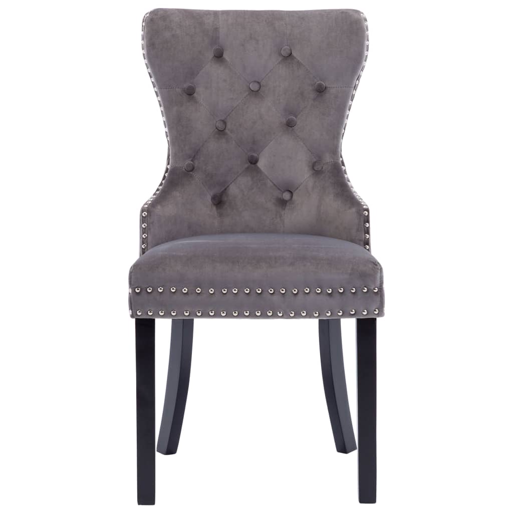 vidaXL Scaune de sufragerie, 6 buc, gri, catifea