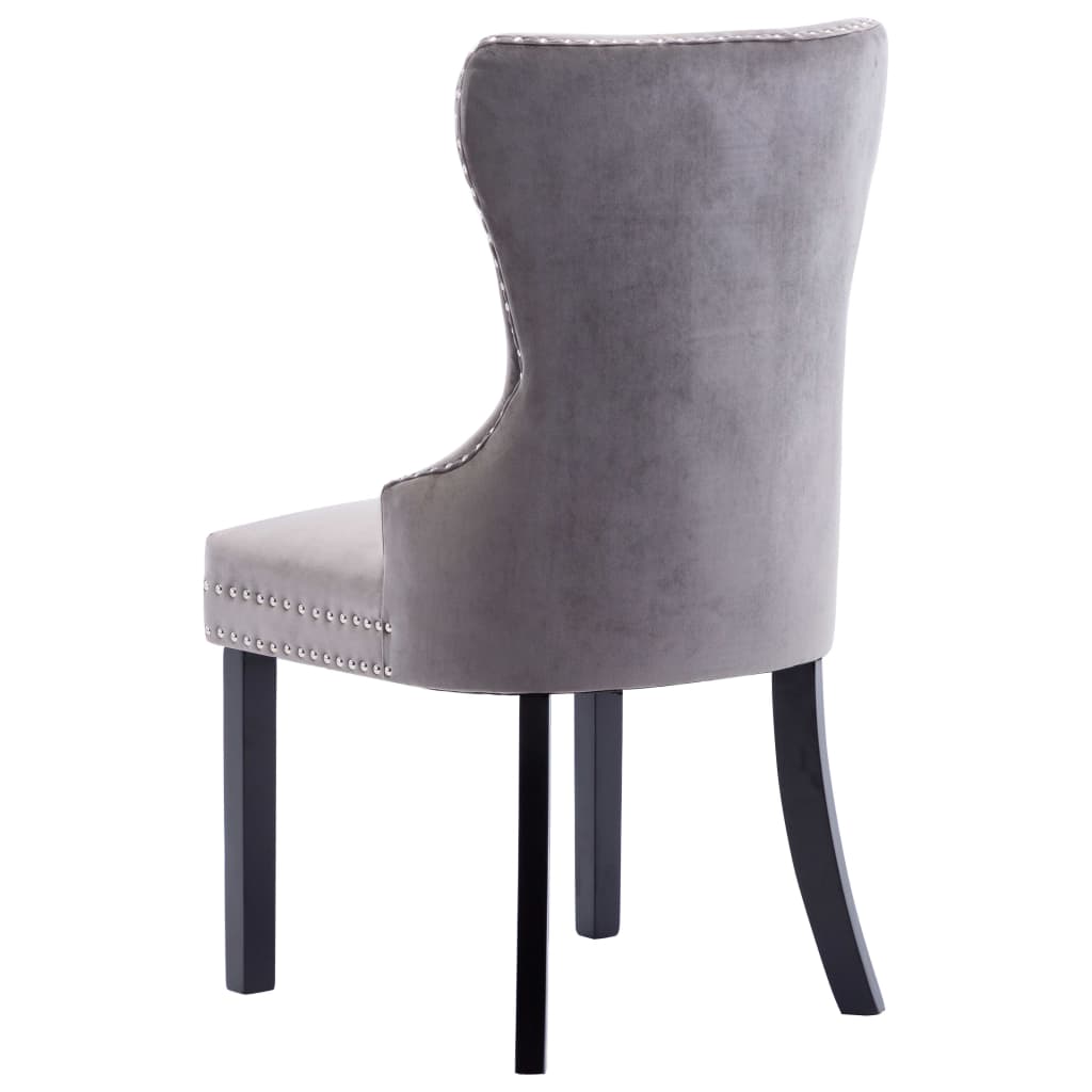 vidaXL Scaune de sufragerie, 6 buc, gri, catifea