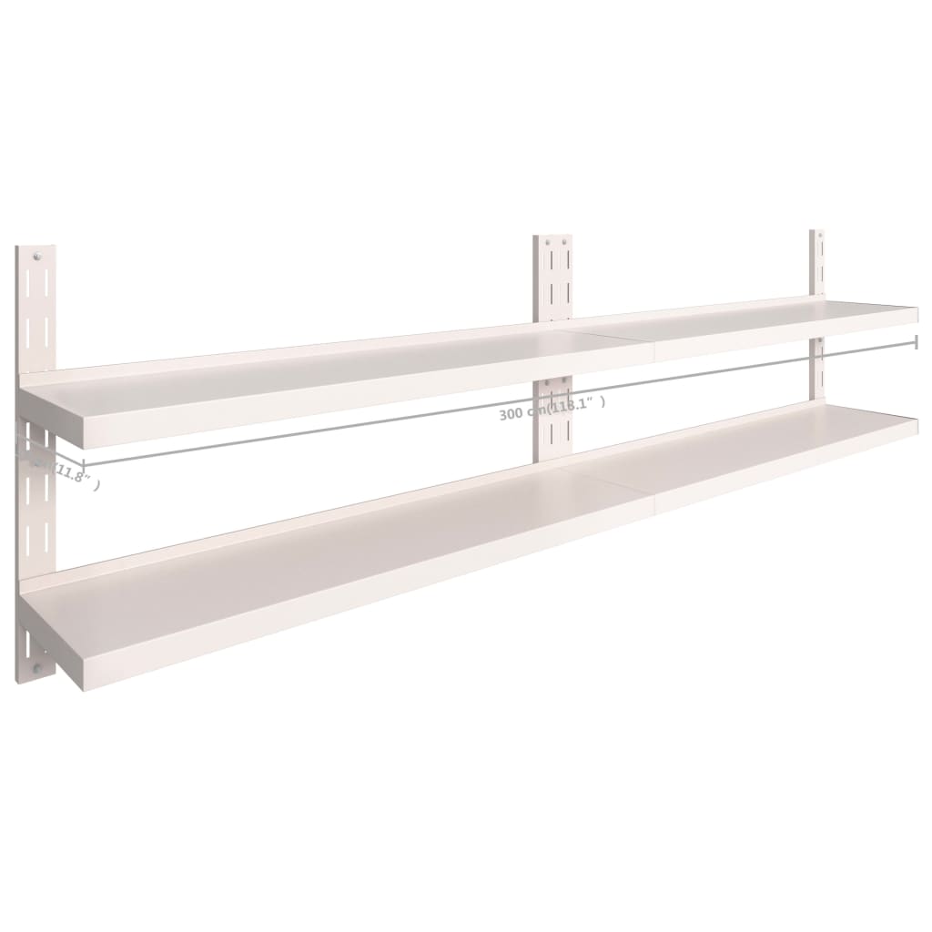 vidaXL Rafturi suspendate 2 niveluri 2 buc. 300x30 cm oțel inoxidabil