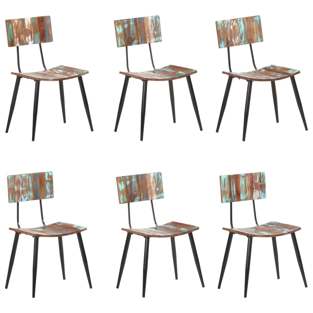 vidaXL Scaune de bucătărie, 6 buc., lemn masiv reciclat vidaXL Scaune de bucătărie, 6 buc., lemn masiv reciclat