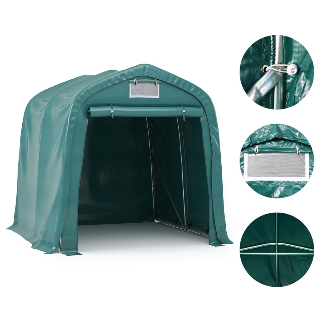 vidaXL Cort de garaj, verde, 1,6 x 2,4 m, PVC