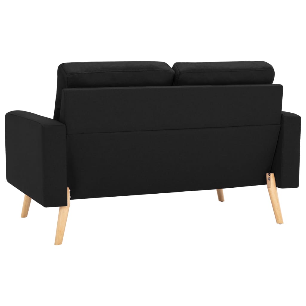 vidaXL Set de canapele, 2 piese, negru, material textil vidaXL Set de canapele, 2 piese, negru, material textil