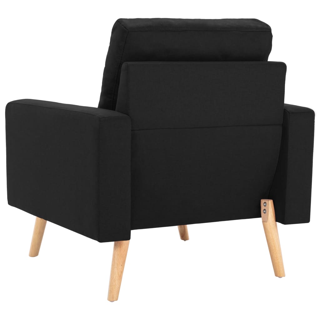 vidaXL Set de canapele, 2 piese, negru, material textil vidaXL Set de canapele, 2 piese, negru, material textil
