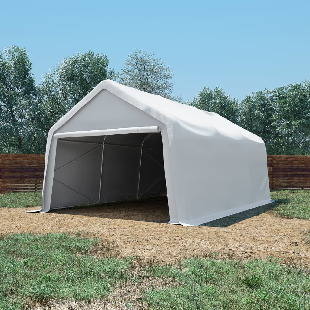 vidaXL Cort de depozitare, alb, 4 x 6 m, PVC, 550 g/m² vidaXL Cort de depozitare, alb, 4 x 6 m, PVC, 550 g/m²