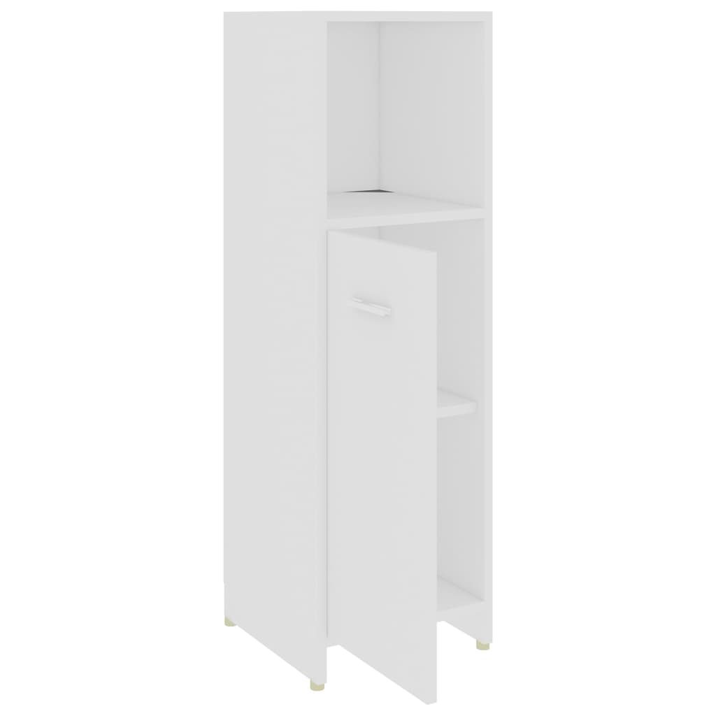 vidaXL Set mobilier de baie, 4 piese, alb, lemn prelucrat