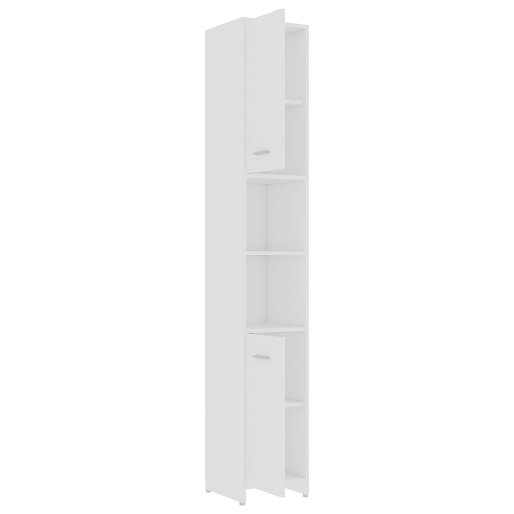 vidaXL Set mobilier de baie, 4 piese, alb, lemn prelucrat