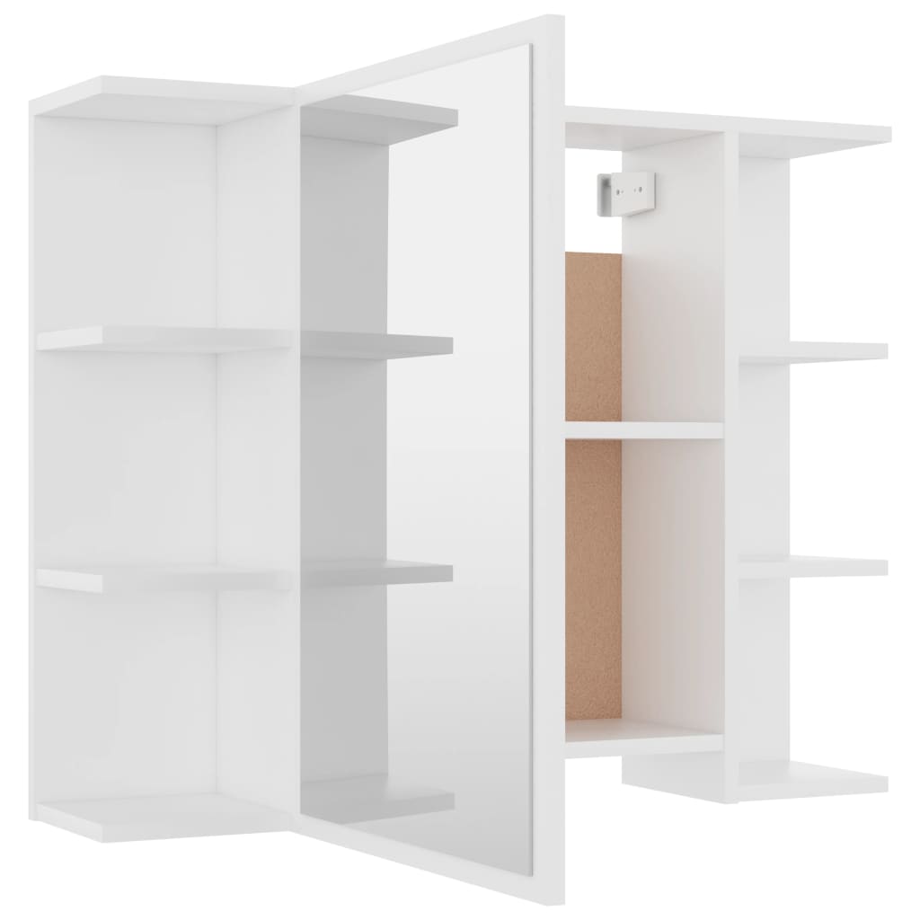 vidaXL Set mobilier de baie, 4 piese, alb, lemn prelucrat