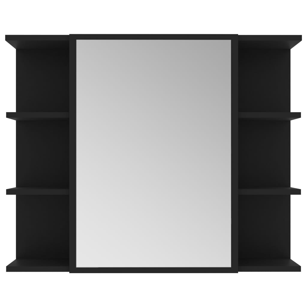 vidaXL Set mobilier de baie, 3 piese, negru, lemn prelucrat vidaXL Set mobilier de baie, 3 piese, negru, lemn prelucrat