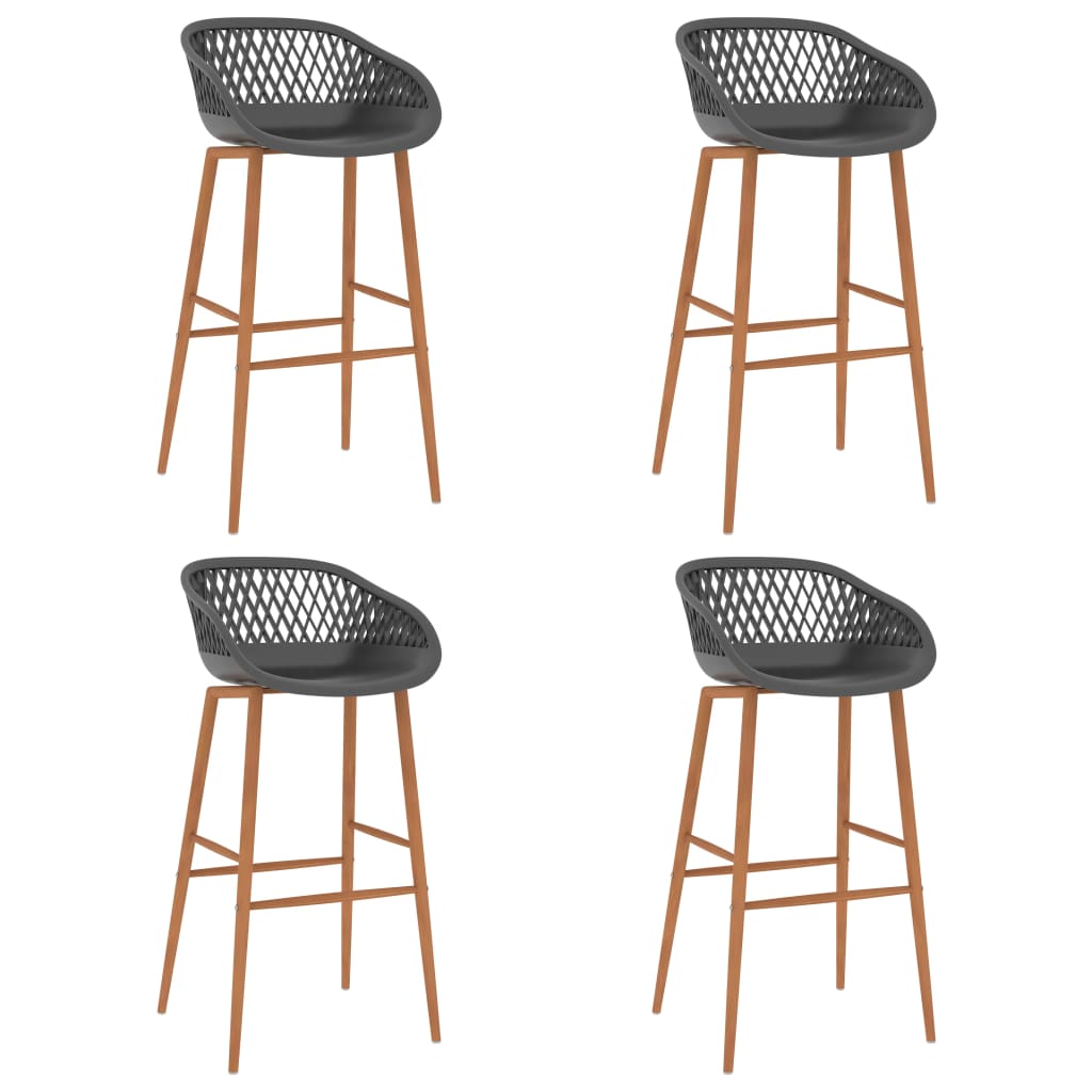 vidaXL Set mobilier de bar, 5 piese, negru și gri