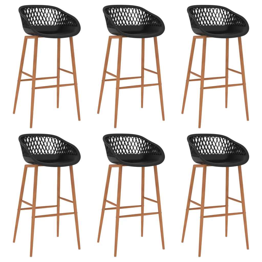 vidaXL Set mobilier de bar, 7 piese, negru vidaXL Set mobilier de bar, 7 piese, negru