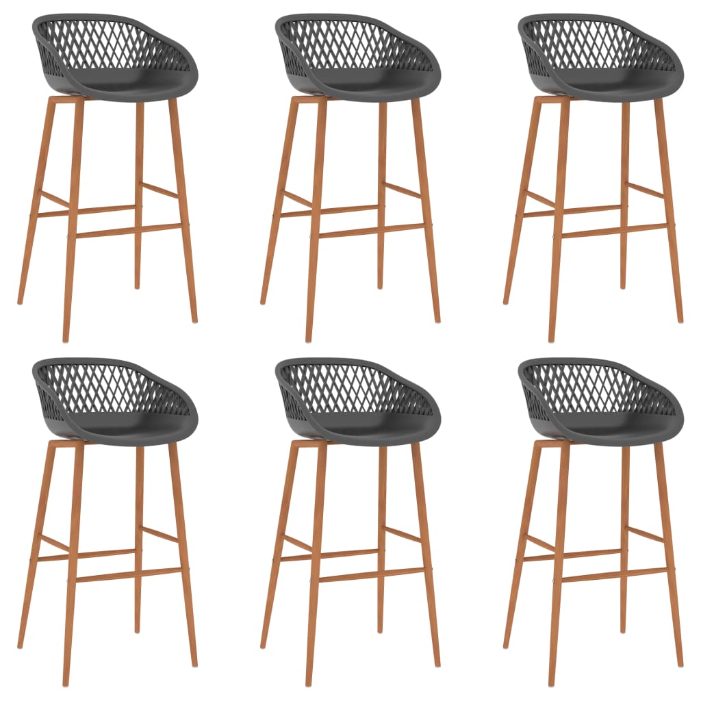 vidaXL Set mobilier de bar, 7 piese, negru și gri vidaXL Set mobilier de bar, 7 piese, negru și gri