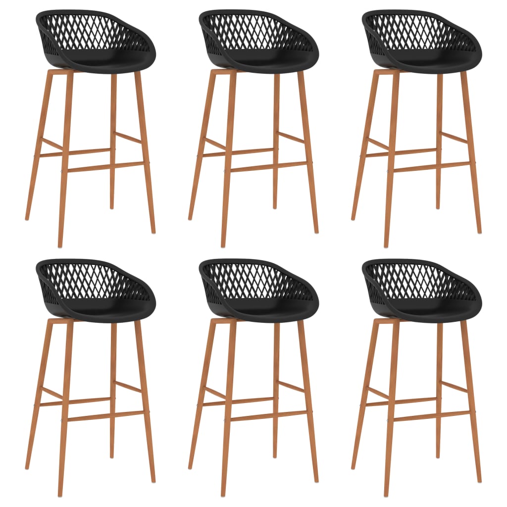 vidaXL Set mobilier de bar, 7 piese, negru vidaXL Set mobilier de bar, 7 piese, negru