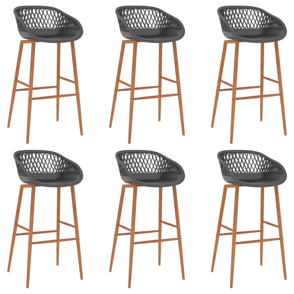vidaXL Set mobilier de bar, 7 piese, negru și gri vidaXL Set mobilier de bar, 7 piese, negru și gri