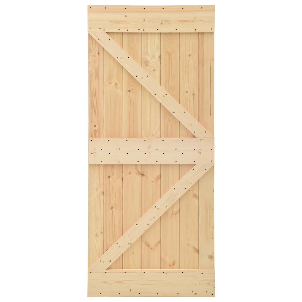 vidaXL Ușă glisantă cu set feronerie, 90 x 210 cm, lemn masiv de pin vidaXL Ușă glisantă cu set feronerie, 90 x 210 cm, lemn masiv de pin