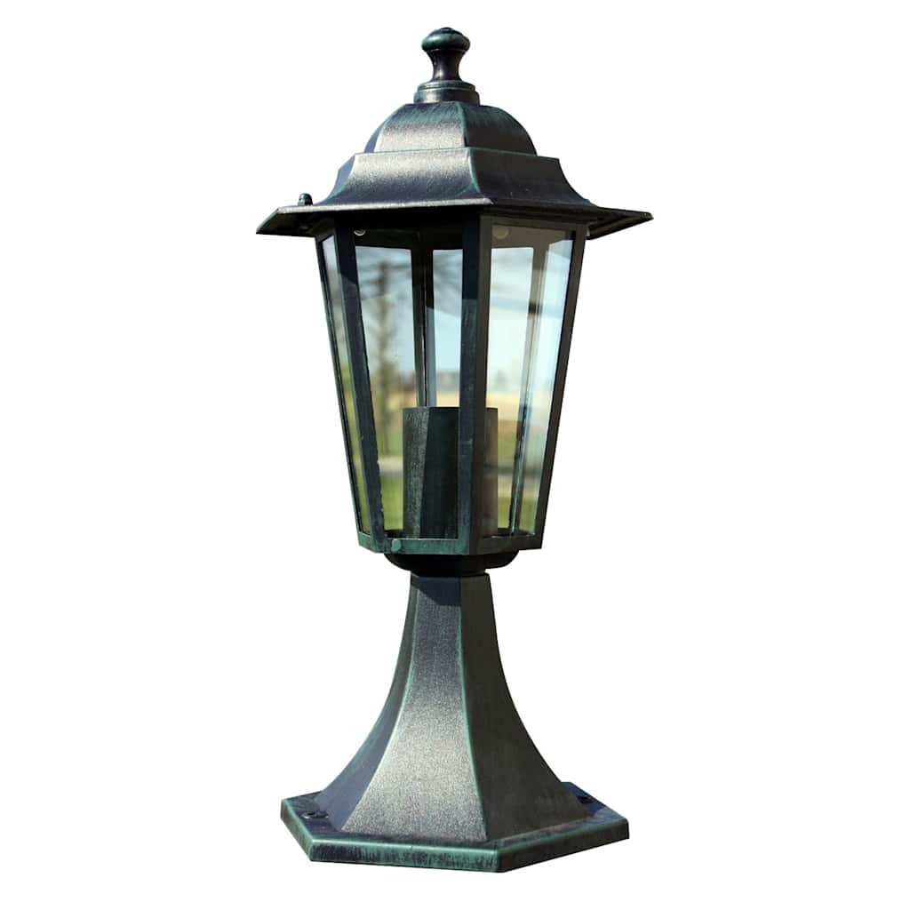 vidaXL Lămpi de grădină, 2 buc., verde închis/negru, aluminiu