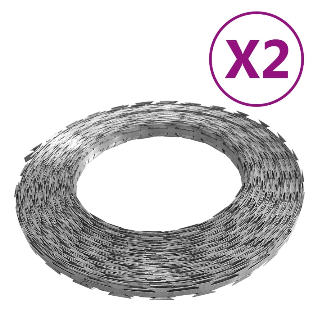 vidaXL Sârmă ghimpată BTO-22 NATO, 2 buc., 100 m, oțel vidaXL Sârmă ghimpată BTO-22 NATO, 2 buc., 100 m, oțel